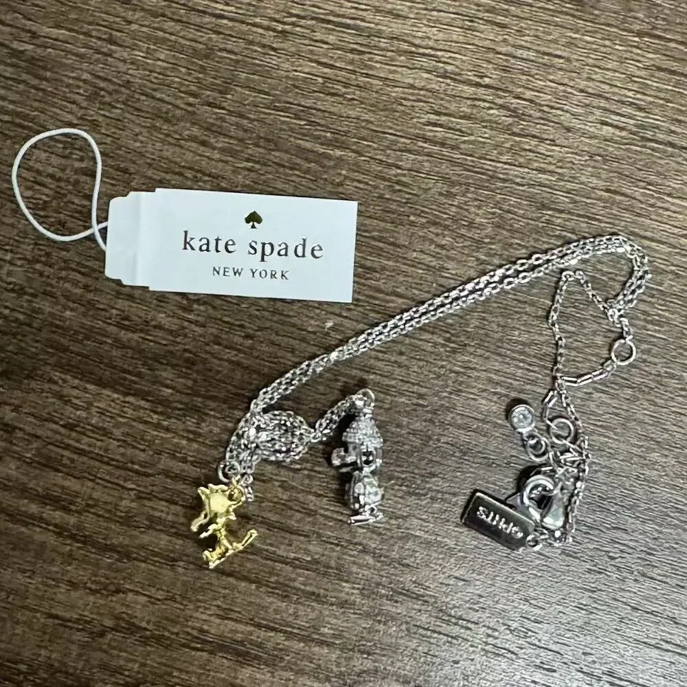 Kate Spade Mismatched Gold Silver Scottie Dog Pendant Charm Necklace